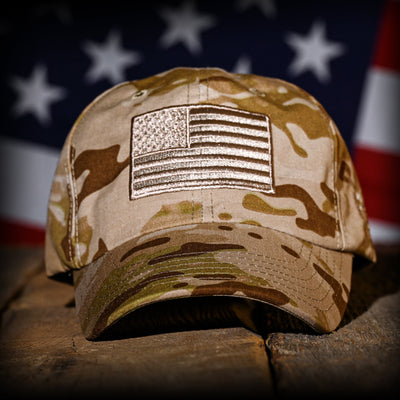 Arid Multicam Full Fabric American Flag Range Hat