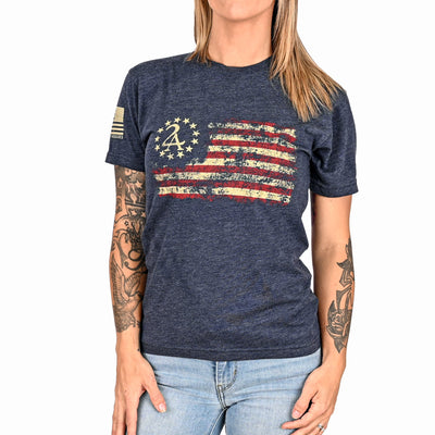 Women's 2A Betsy Ross Flag Patriotic Boyfriend Fit T-Shirt