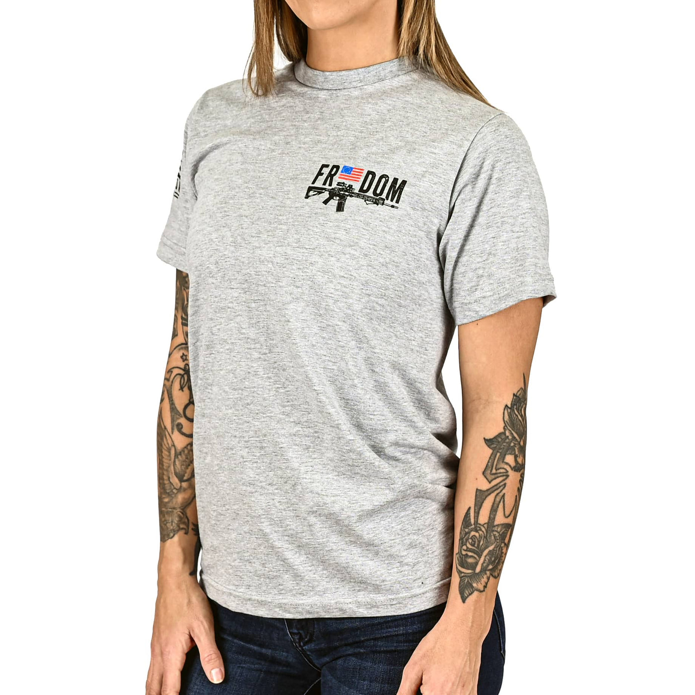 Women's Freedom Stick Patriotic 2A Boyfriend Fit T-Shirt